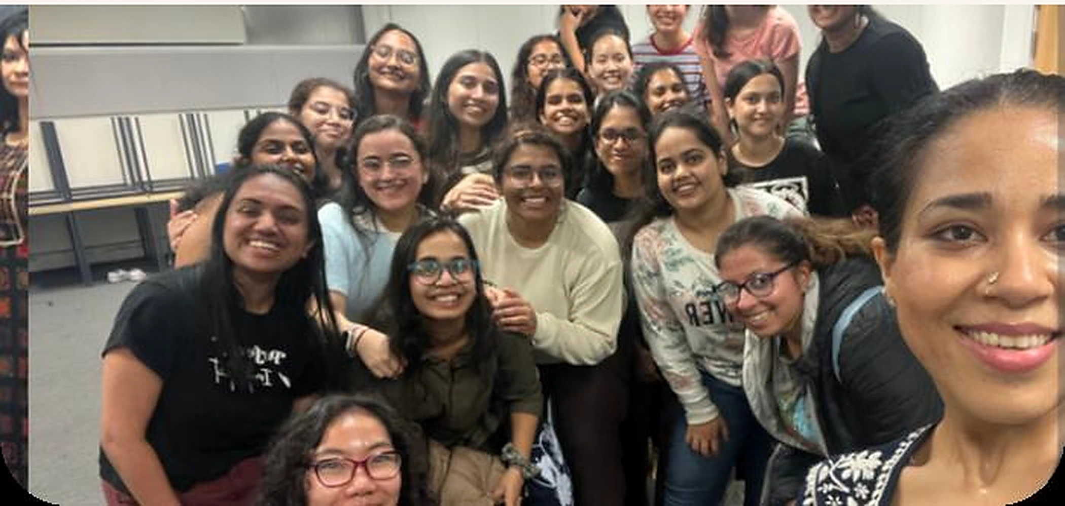 BollyFusion learners smiling together after a group session
